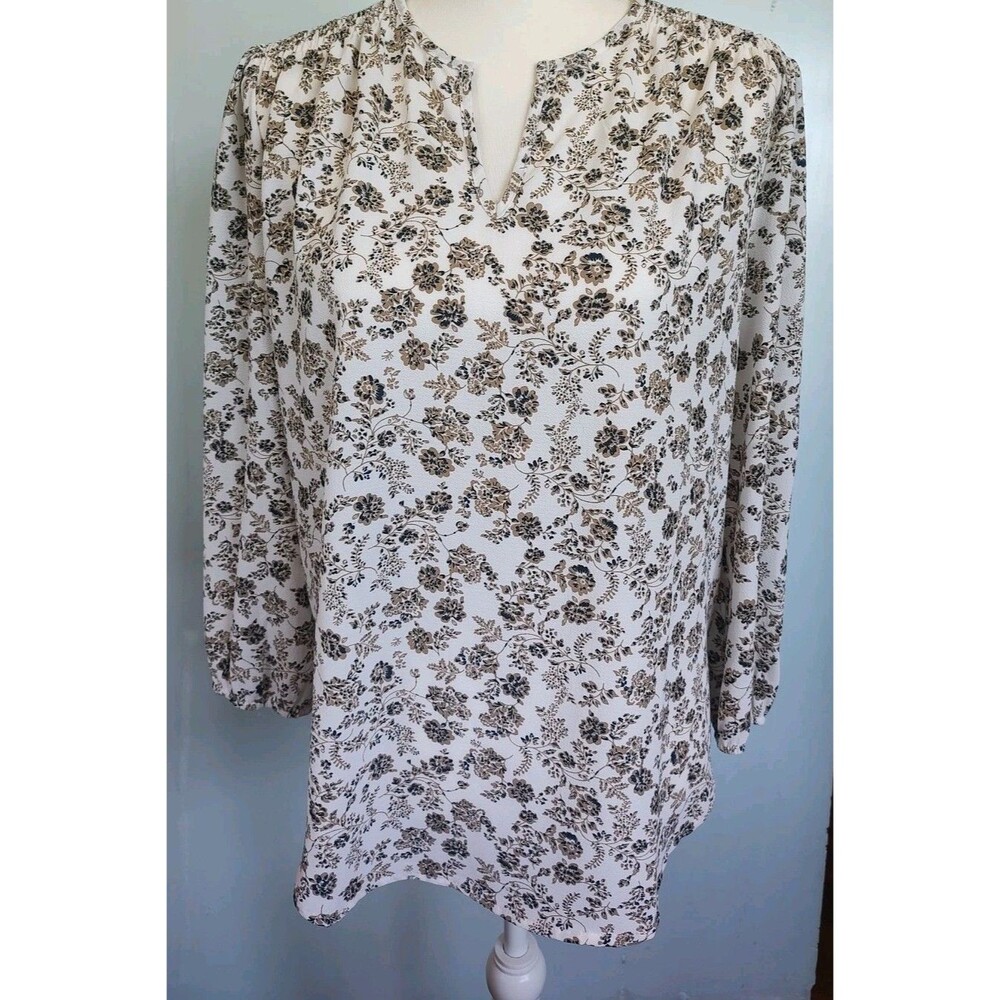 fun2fun Boho  Vibe V-neck Long Sleeve Pullover Blouse